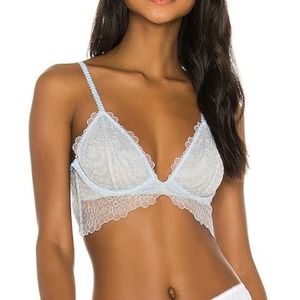 Free People Lucia Underwire Lace Bra Baby Blue